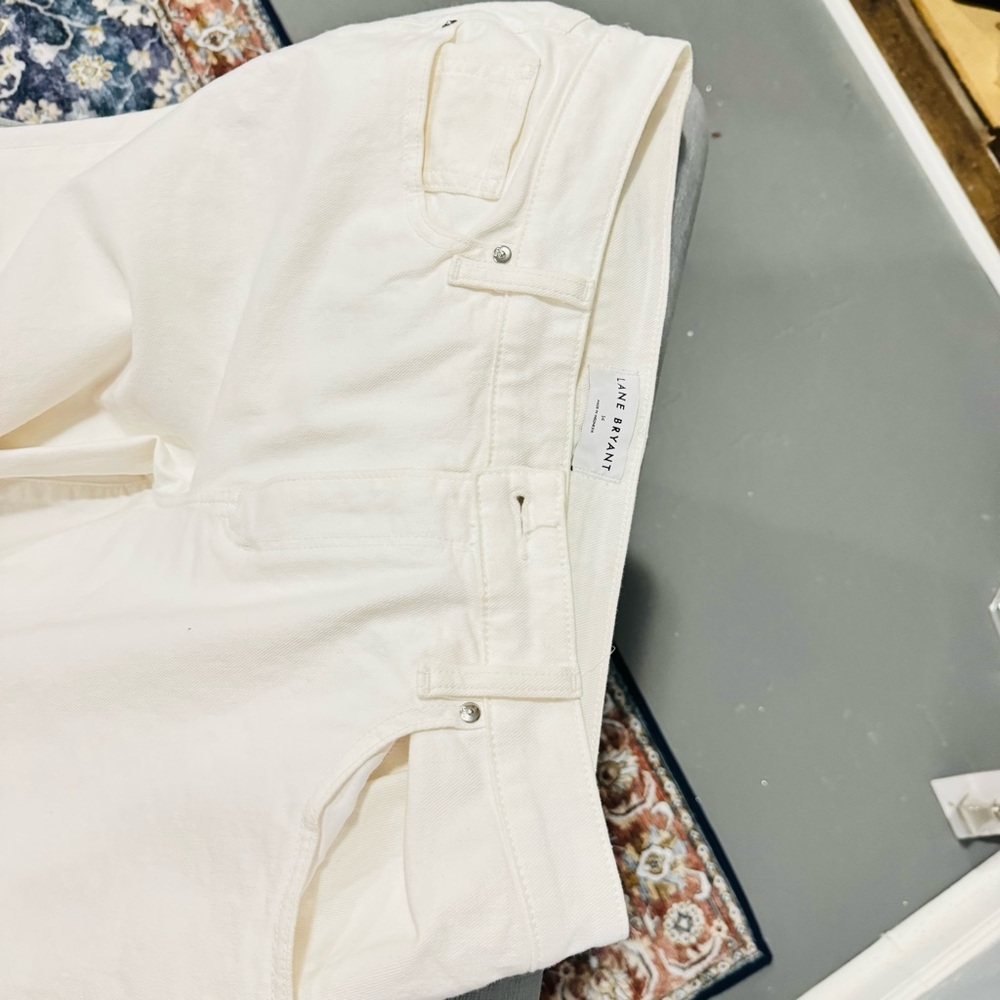 Lane Bryant Cream Flare & Wide Leg Jeans